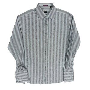 Paul Smith London Striped Dress Shirt French Cuffs Made in Italy 42 16 1/2 Large